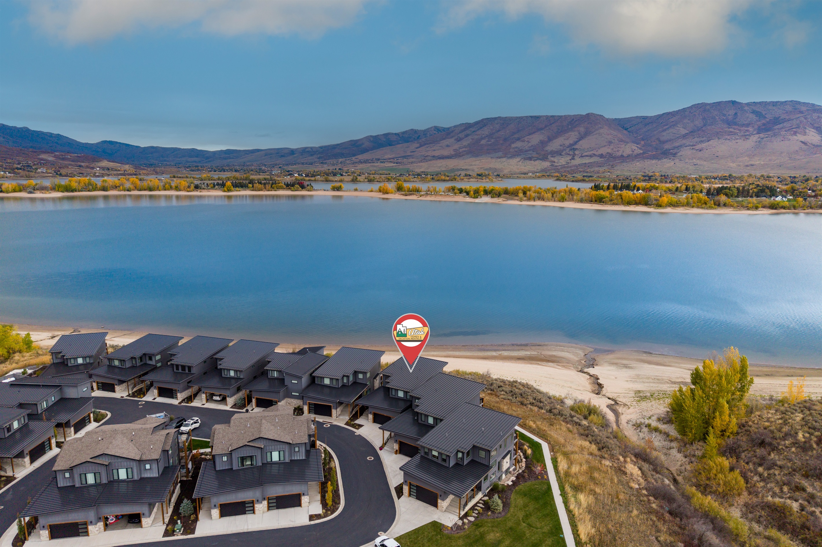 Aerial View and pin on location