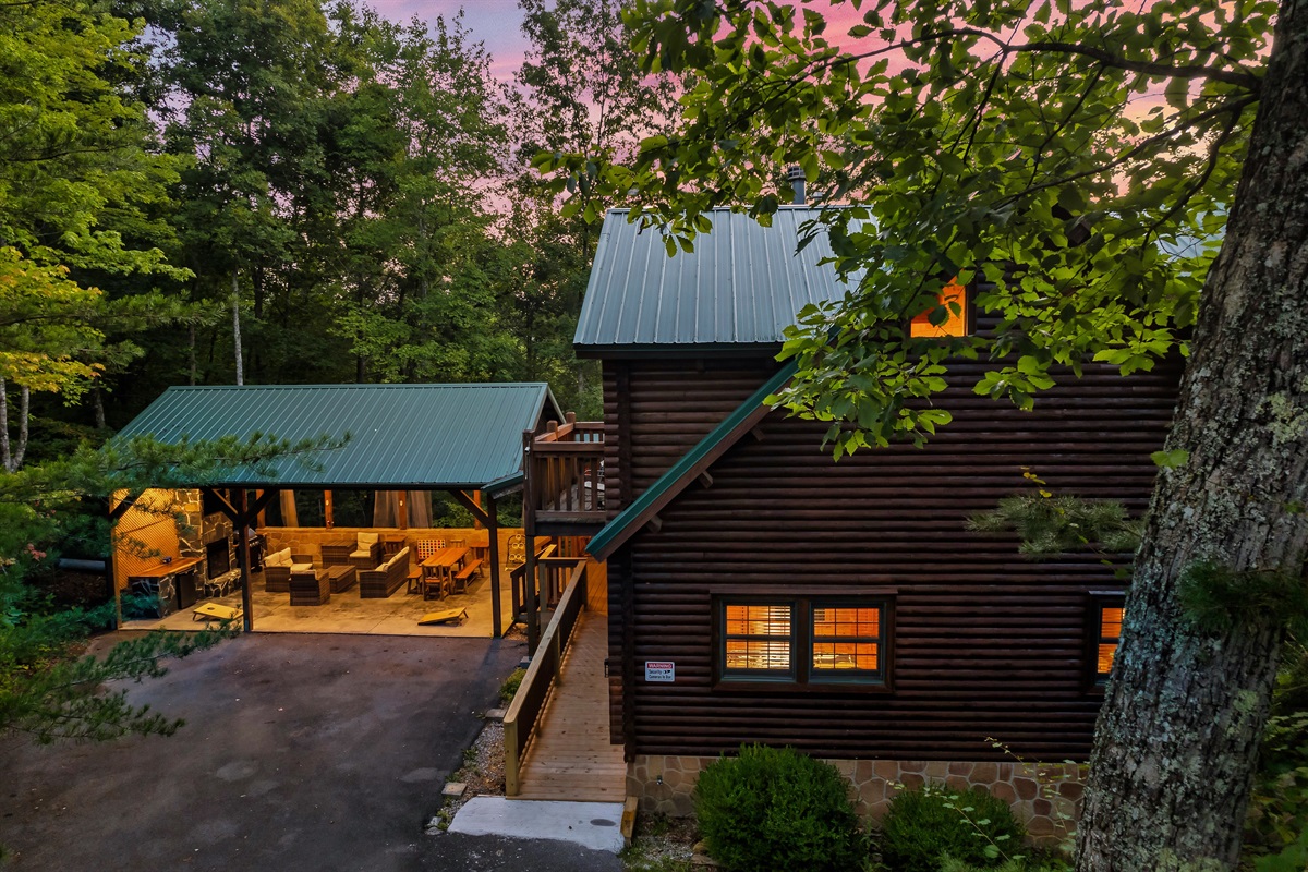 we have a ramp to the front door making the entire main level step-free access. The ramp is also lighted for your safety and convenience. 