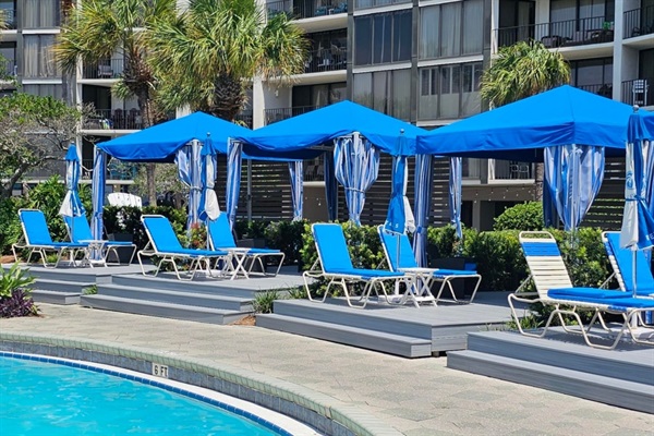 Cabanas at the lagoon pool