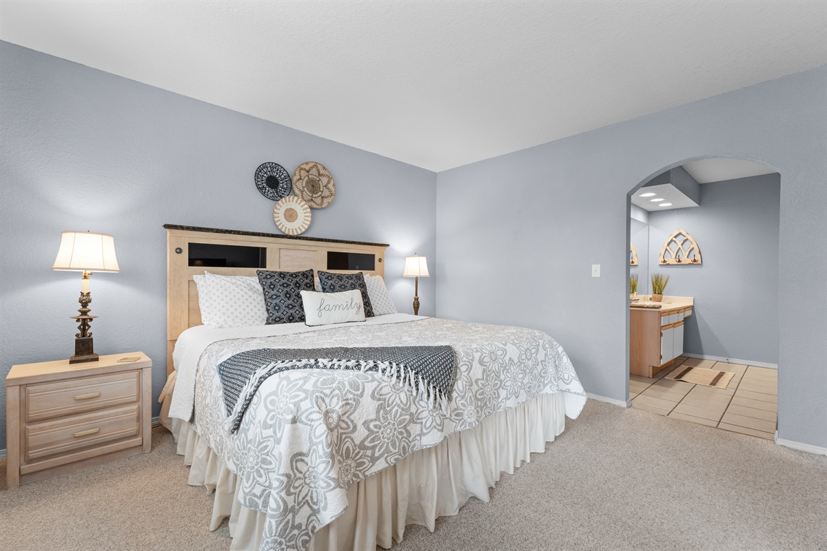 A roomy primary suite gives you space to unpack and settle in.