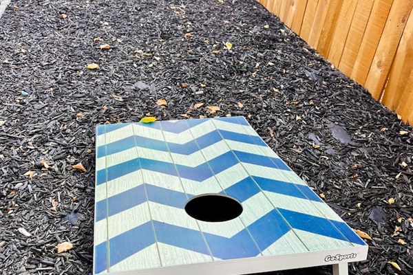 Corn hole, covered sandbox and horse shoes are just some of the activities available.