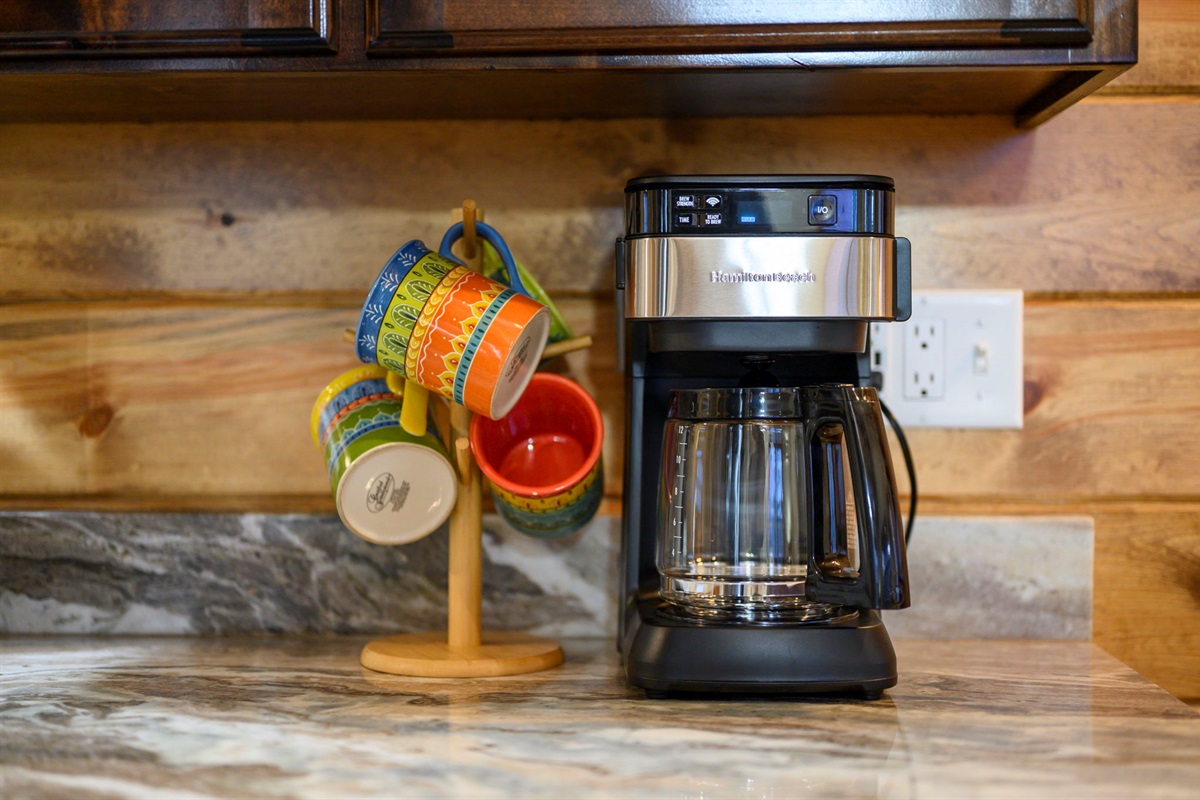 All small appliances are provided including the coffee maker, toaster, mixer and blender.