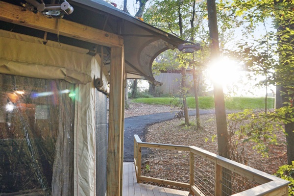 Embrace nature from your private deck as the sun sets through the trees!