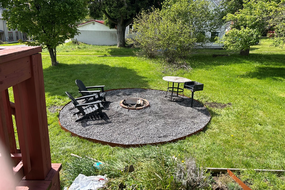 Back yard fire pit & grill