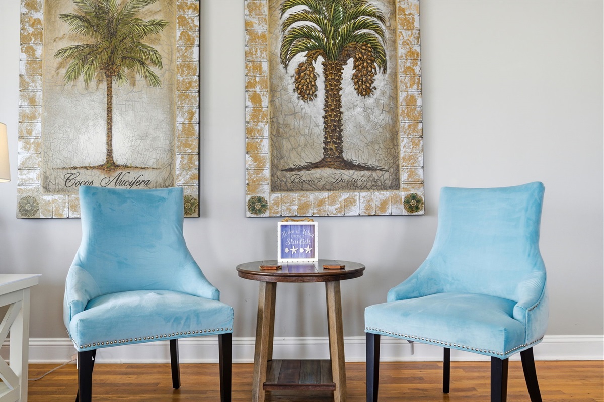 Cozy seating nook perfect for morning coffee or evening chats