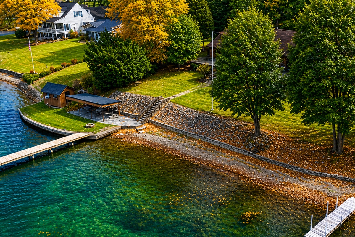 Aerial view of main house