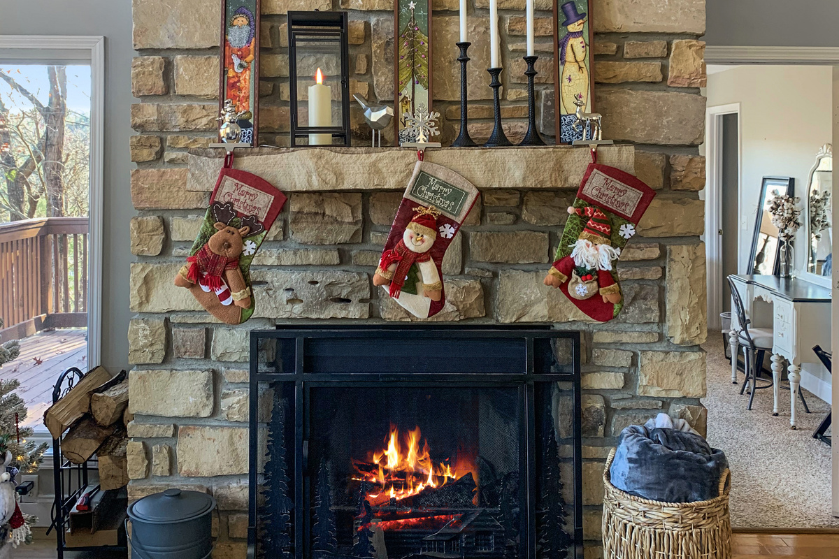 Cozy stone fireplace, perfect for chilly evenings!