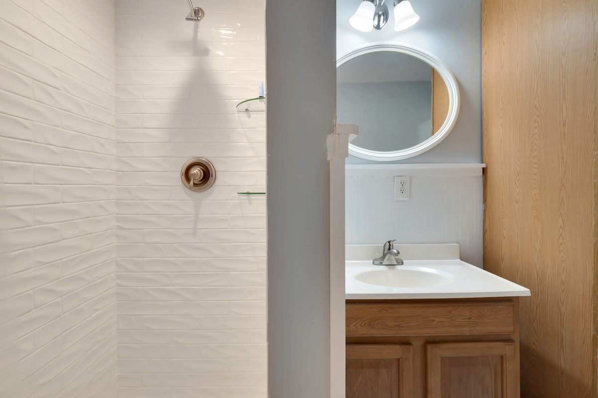 Lower portion bathroom, walk-in shower