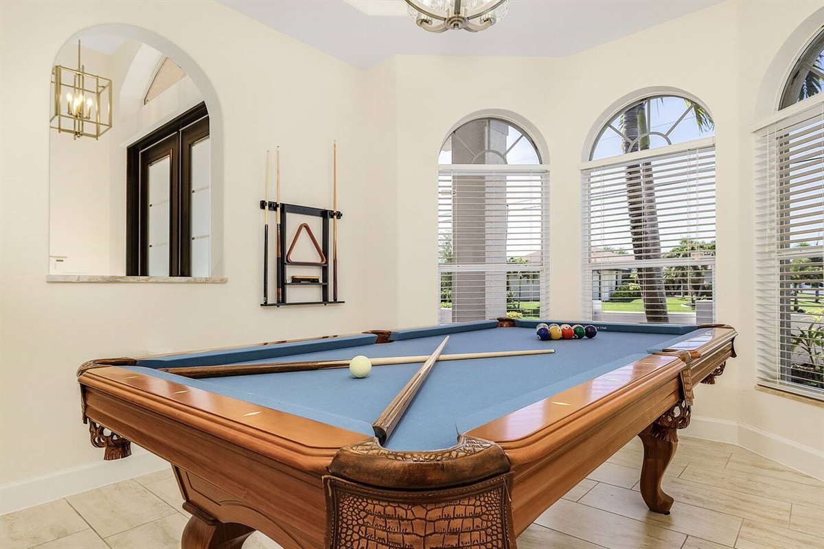 Challenge friends and family to a game on the lively pool table!