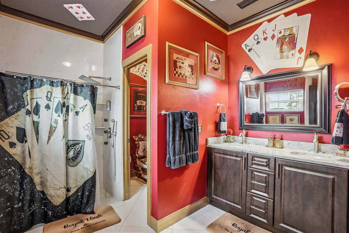 Royal Flush bathroom at Orlando vacation rental mansion