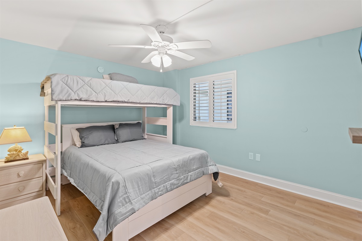 3rd Bedroom with bunk beds.  Great spots for the kids