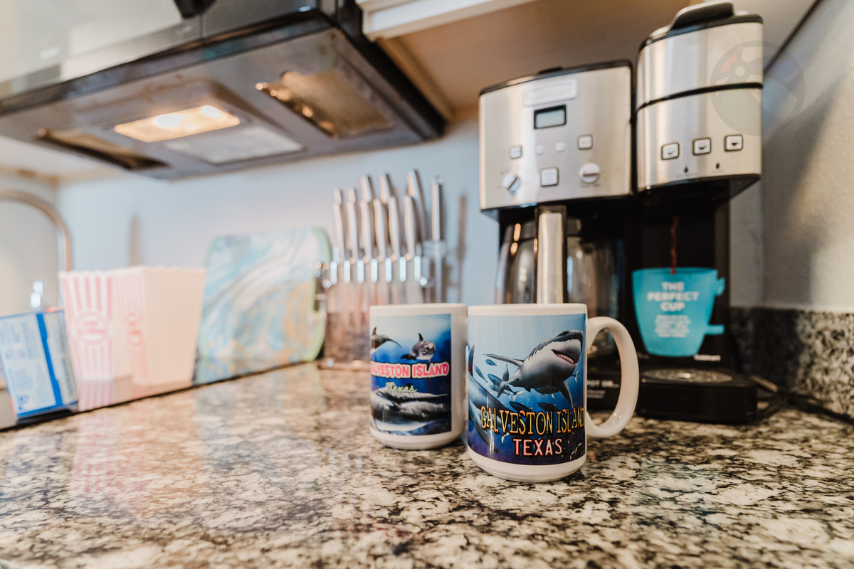 Coffee station includes both drip and keurig options (bring your favorite blend)