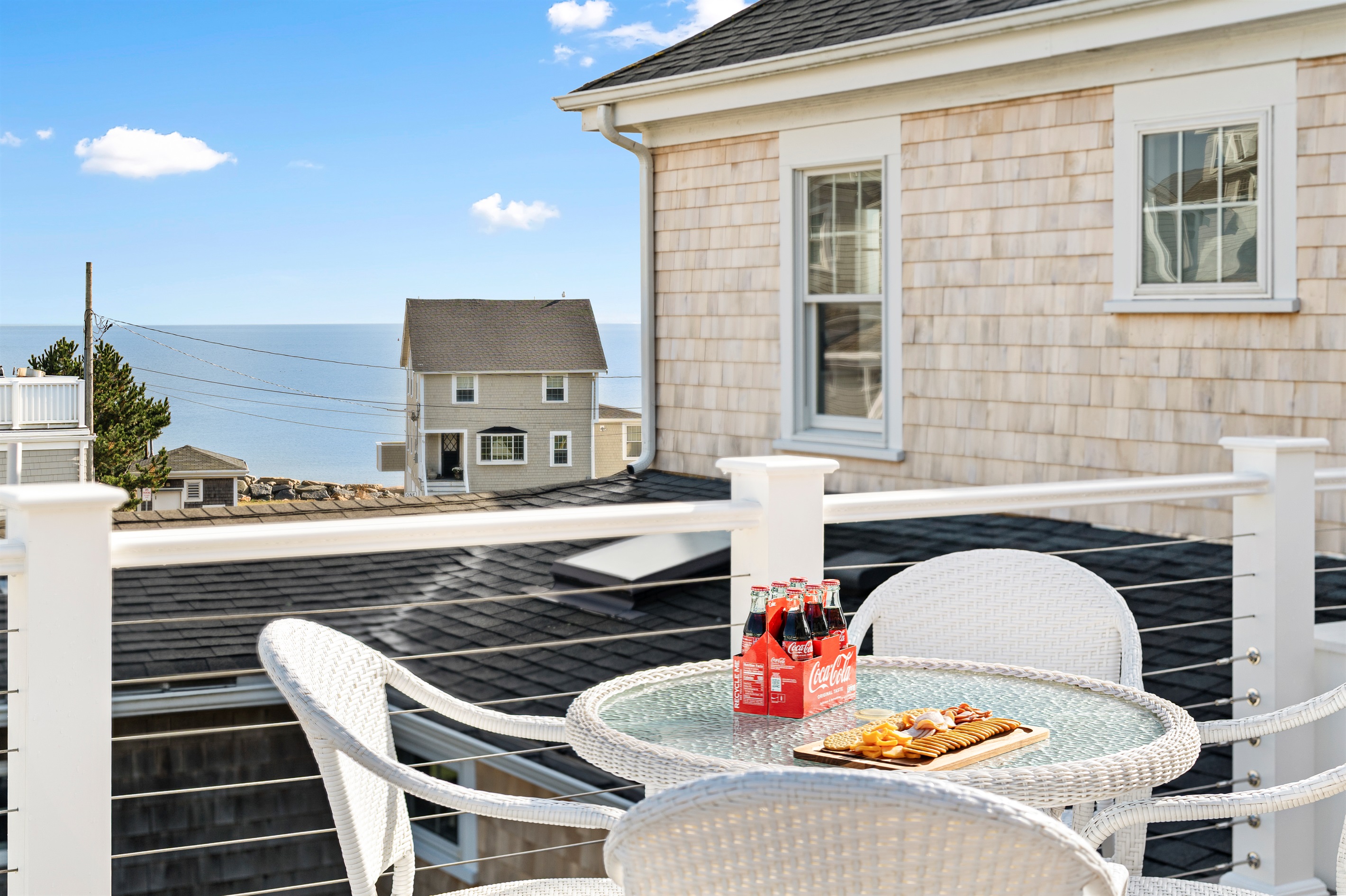 Soak in the coastal atmosphere while enjoying meals on the outdoor deck.