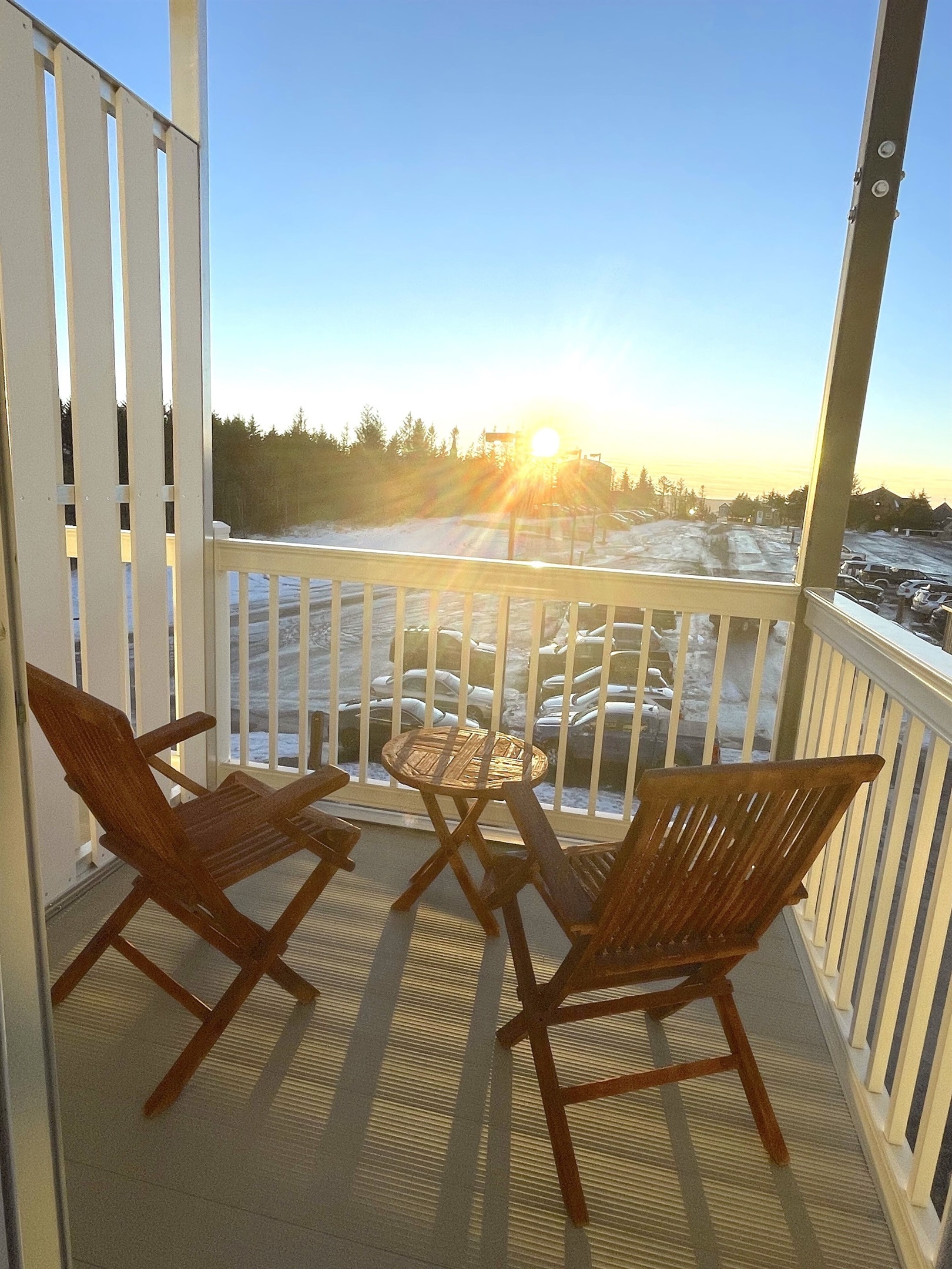Your private balcony. Perfect for enjoying Snowshoe sunsets right from the condo