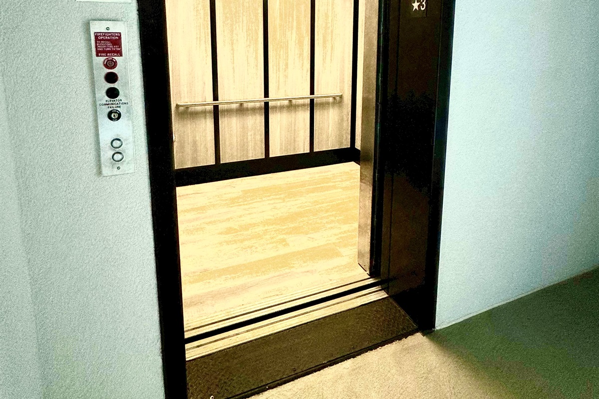 Elevator is between Building 1 and Building 2.