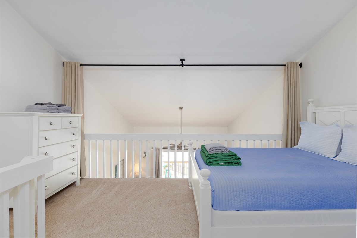 Loft bedroom filled with natural light