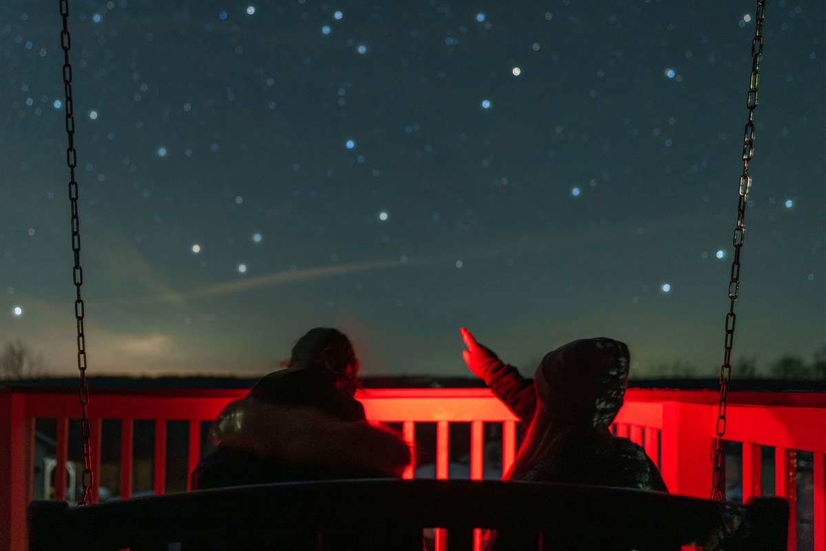 Unforgettable Night Sky Viewing — No Need to Drive to Cherry Springs See the Milky Way, constellations & meteor showers right from the deck swing.