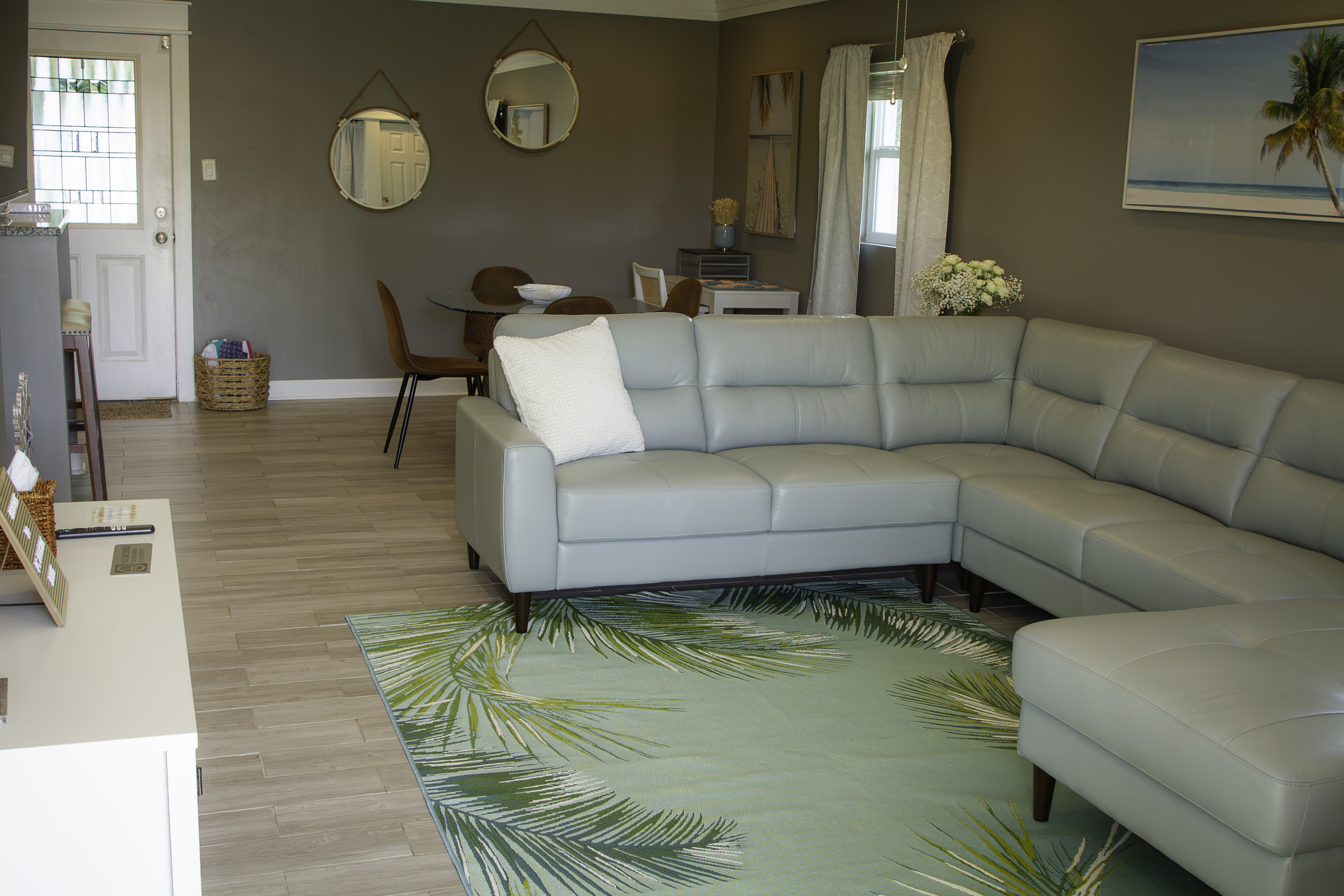 A panned out view of the living area