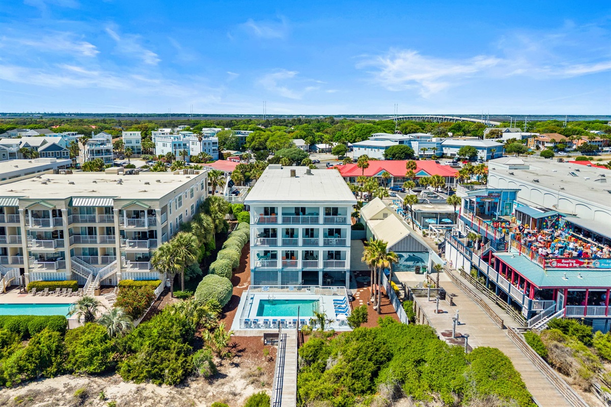 Aerial of Oceanview  | Morning Sunrise | 302 Oceanview | 1116 Ocean Blvd, Isle of Palms, SC | IOP Escapes