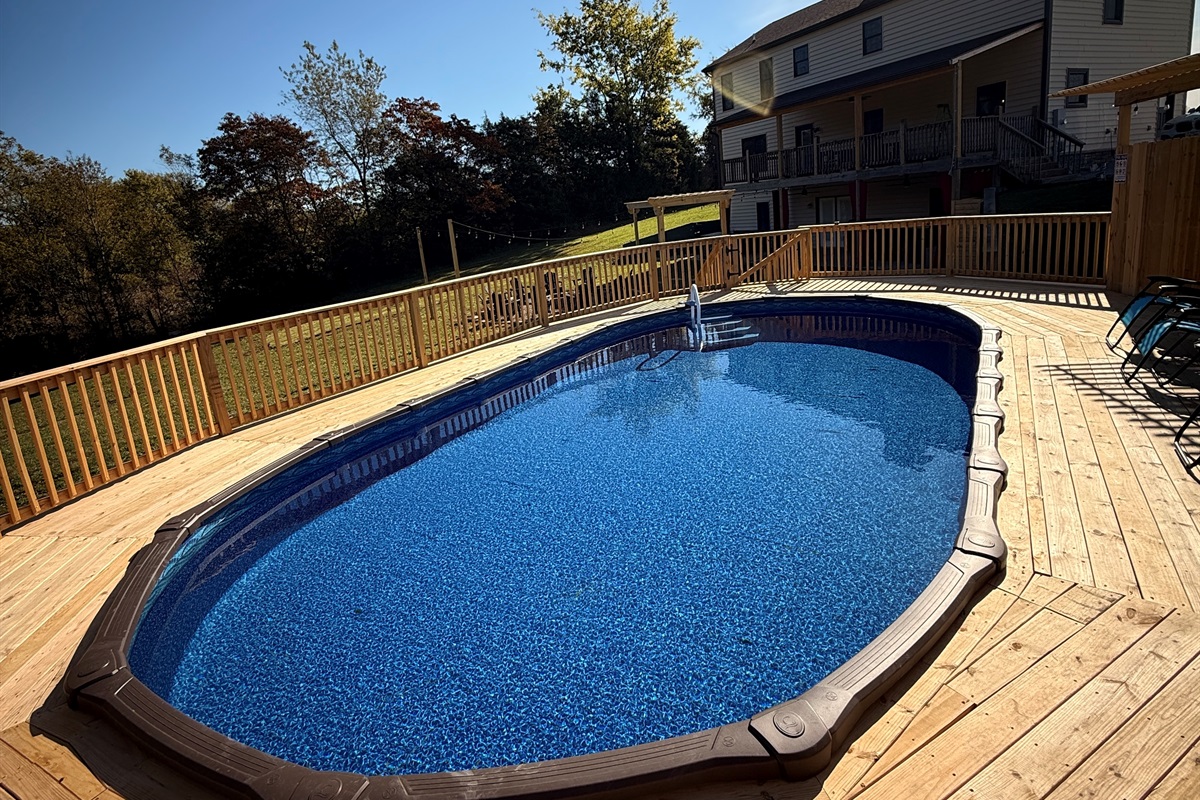 Spacious 15' x 30' pool with a consistent 4 1/2' depth. Gate has a combination lock you can decide to leave it on or off throughout your stay!