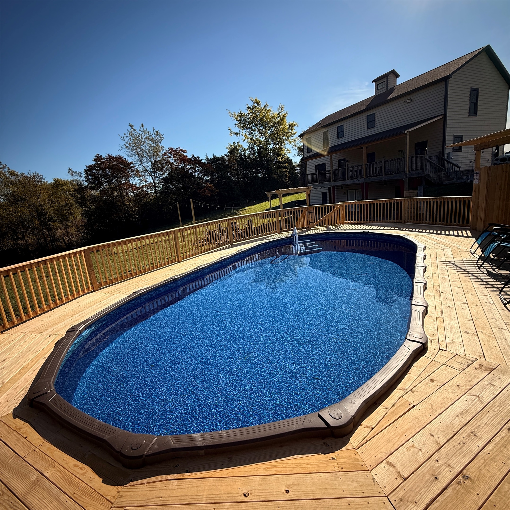 Spacious 15' x 30' pool with a consistent 4 1/2' depth. Gate has a combination lock you can decide to leave it on or off throughout your stay!