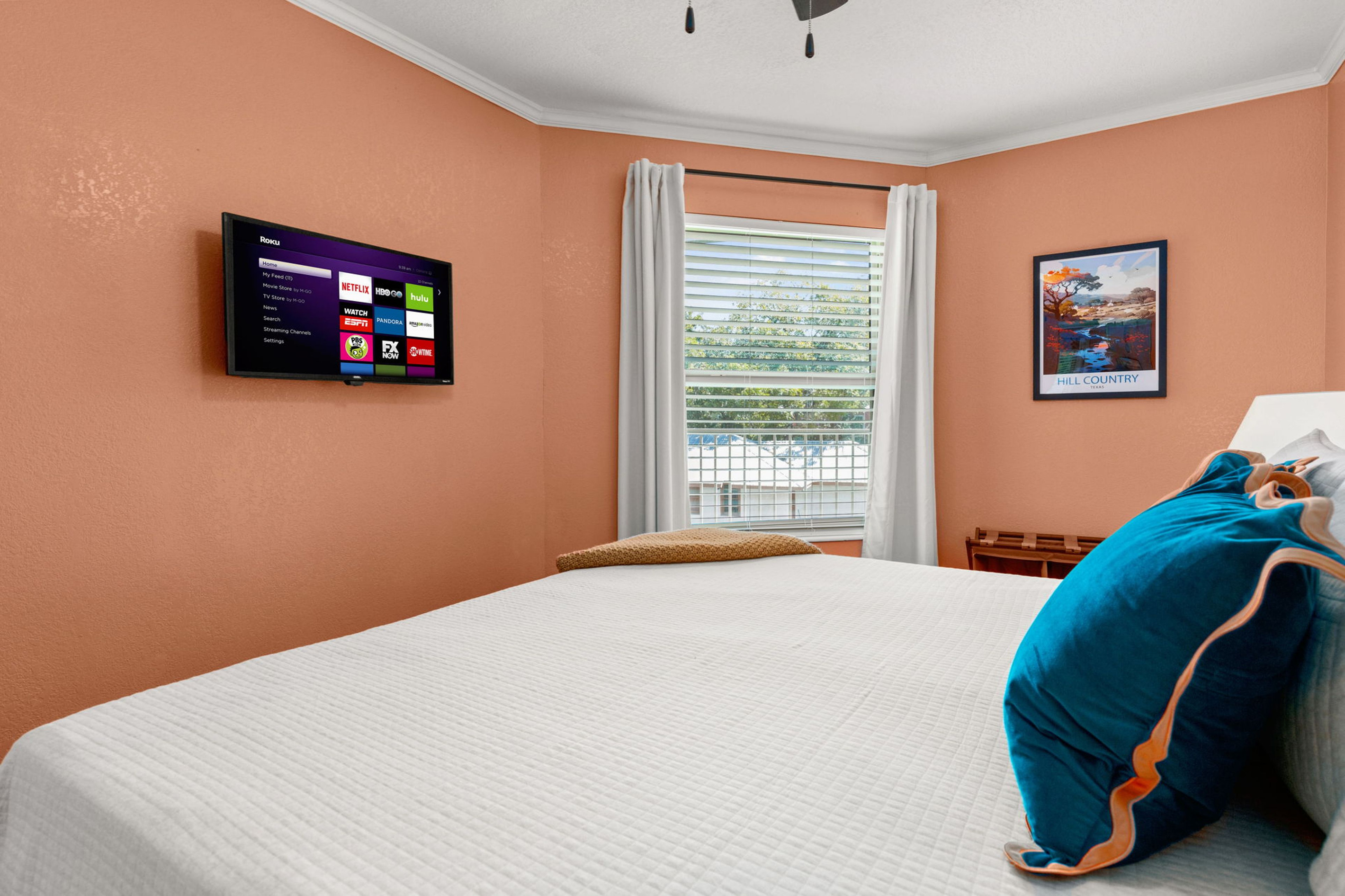 Secondary bedroom with flat screen TV