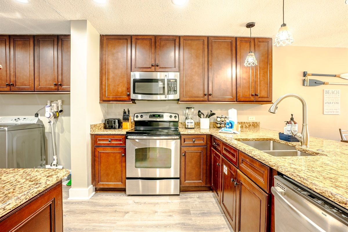 Large kitchen with all needed appliances