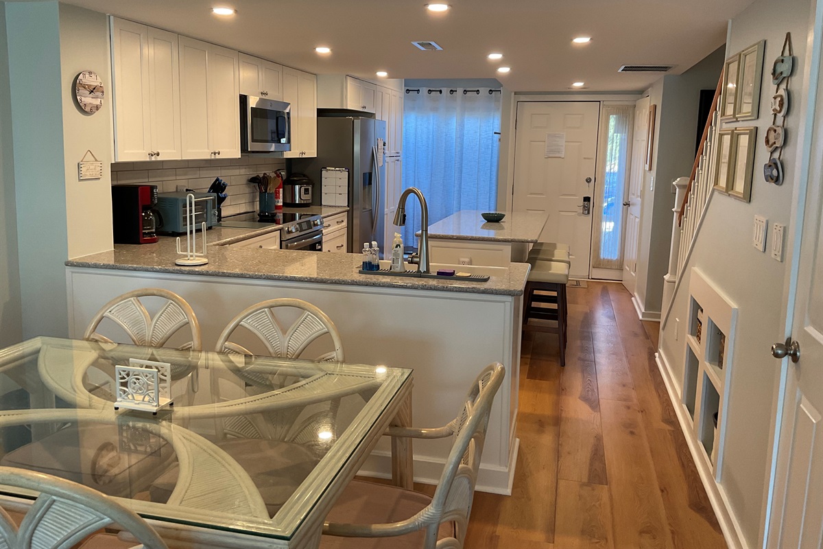 View going back into the fully renovated kitchen