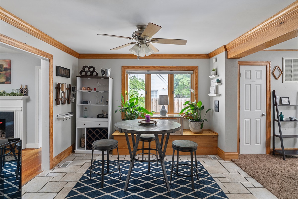 Dining Nook: Enjoy meals with a view in this bright space, perfect for gatherings and good times!