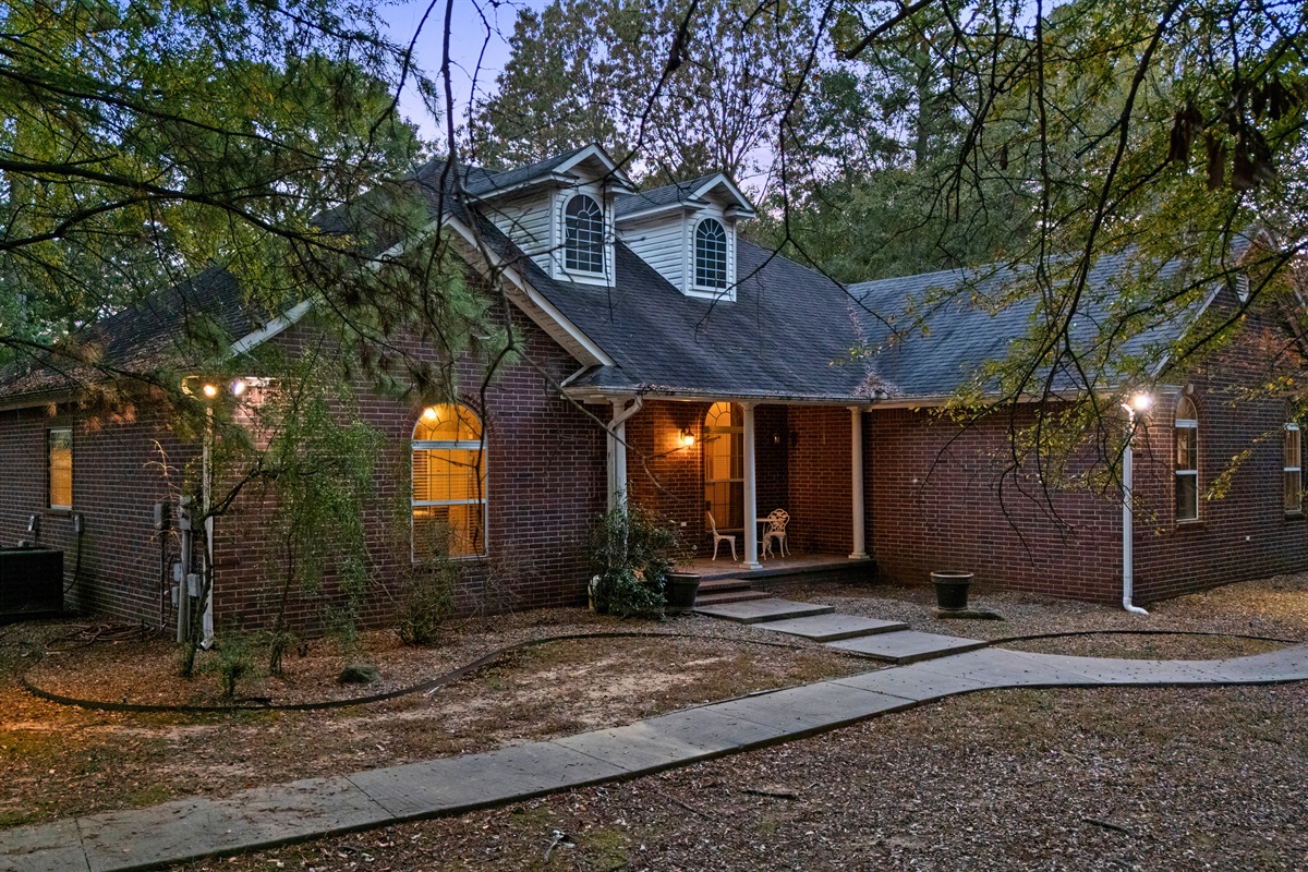 Welcoming front entry of Hilltop Haven.
