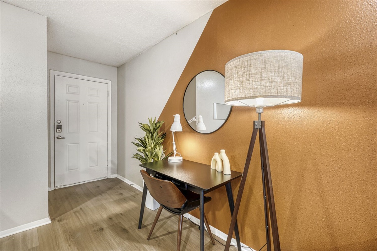 Seamless blend of warm earth tones and modern furnishings.