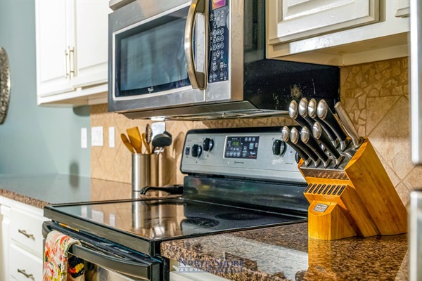 Fully stocked kitchen