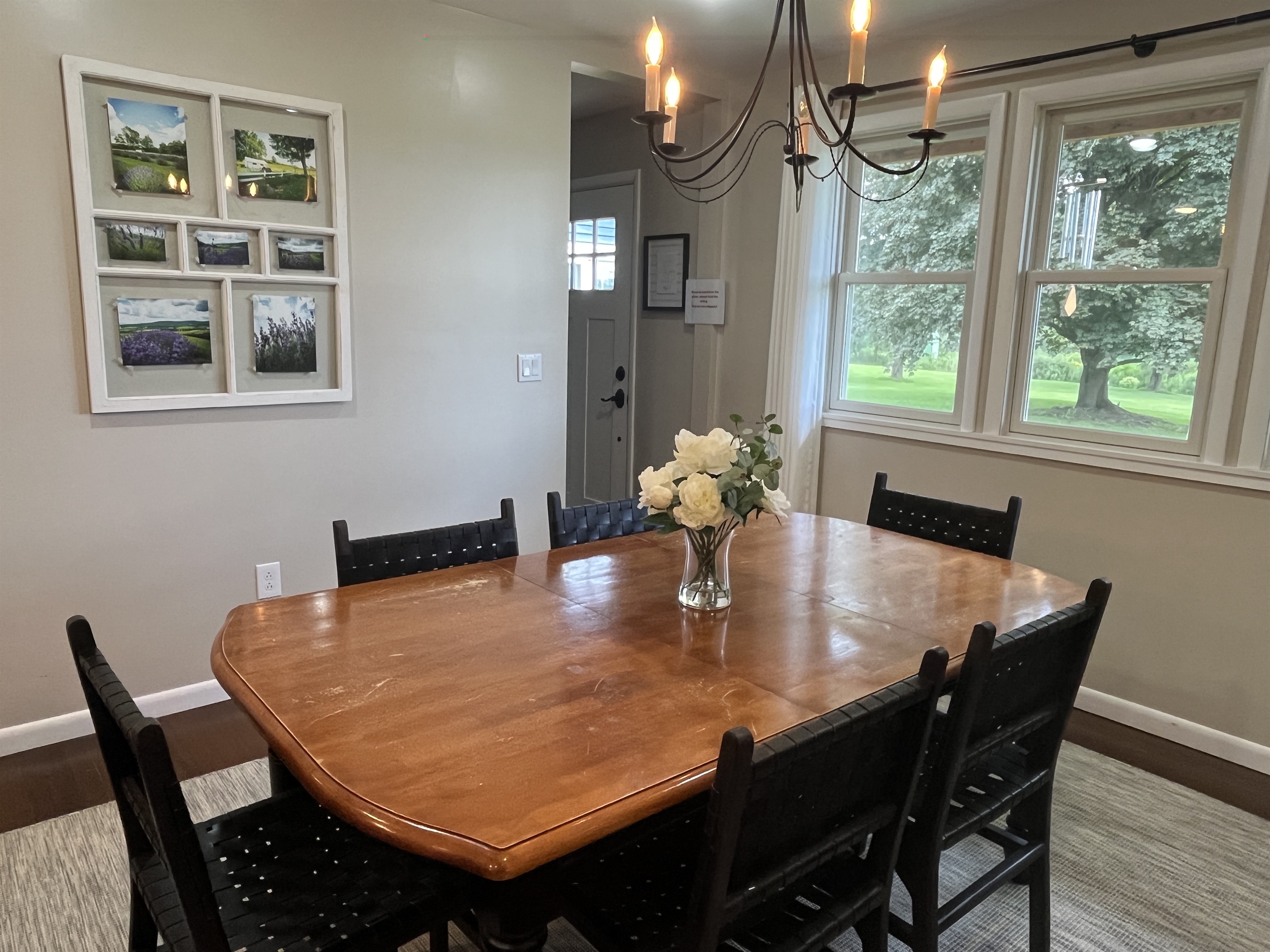 Dining area overlooking back yard