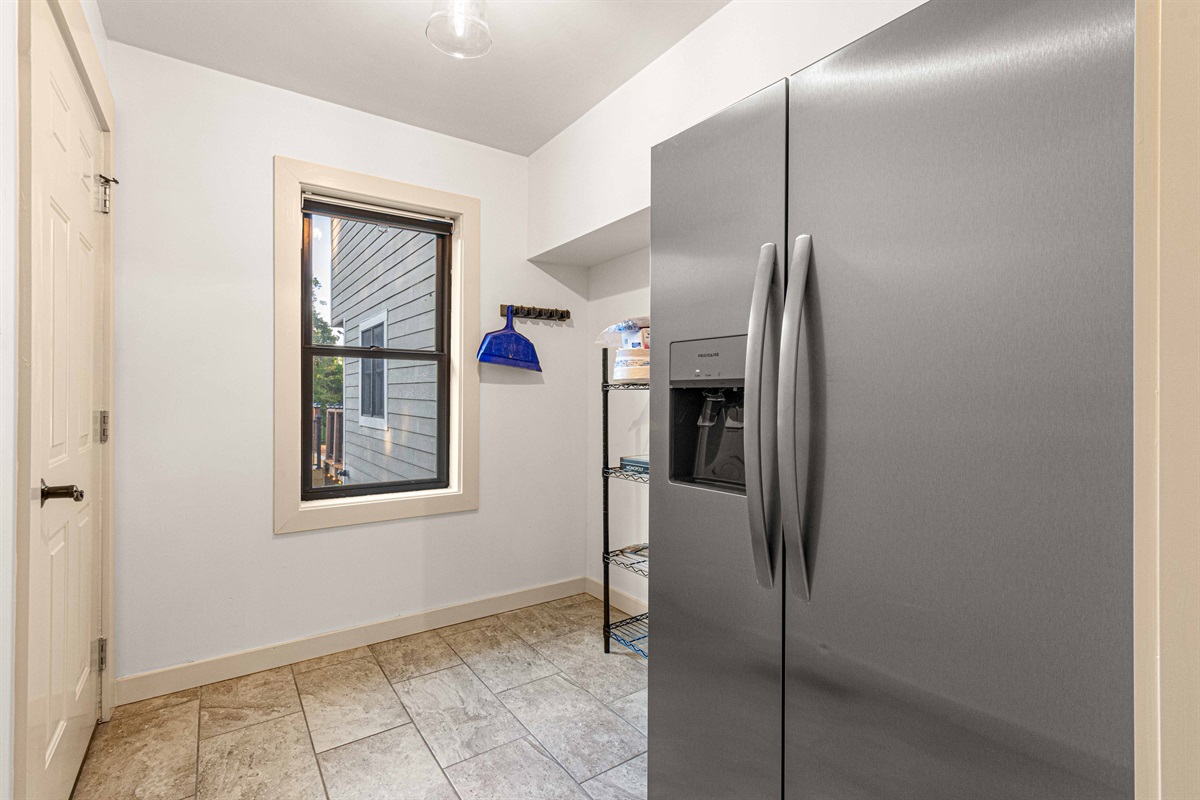 Just in case, there is an additional fridge in the laundry room
