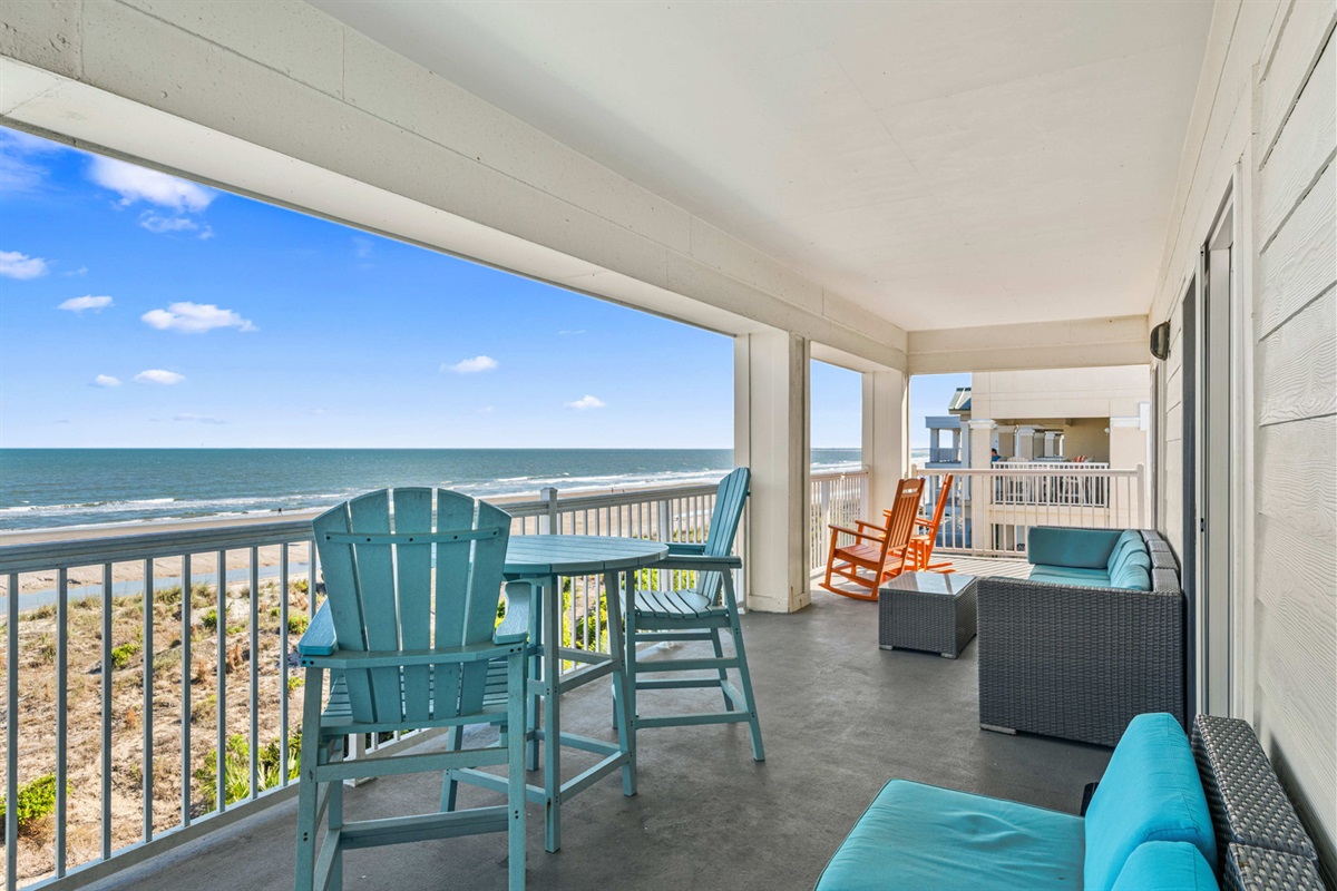 Oceanfront Deck  | Morning Sunrise | 302 Oceanview | 1116 Ocean Blvd, Isle of Palms, SC | IOP Escapes
