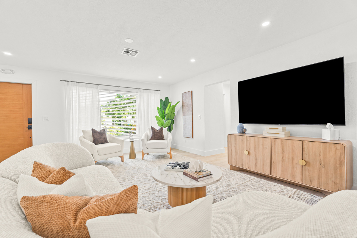 Bright, inviting living space made for relaxing together