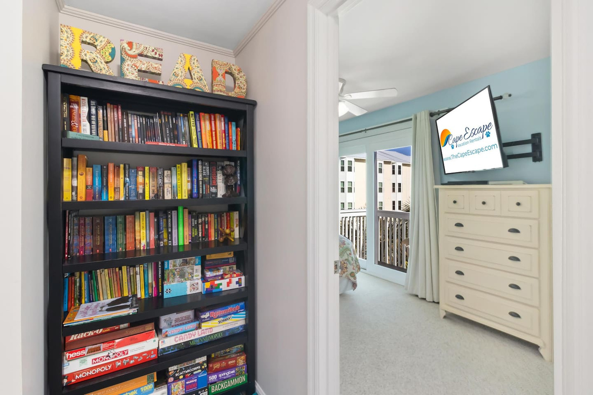 Pick a game off the stocked bookshelf between bedrooms &mdash; the options are better than you'd expect and closer than you think.