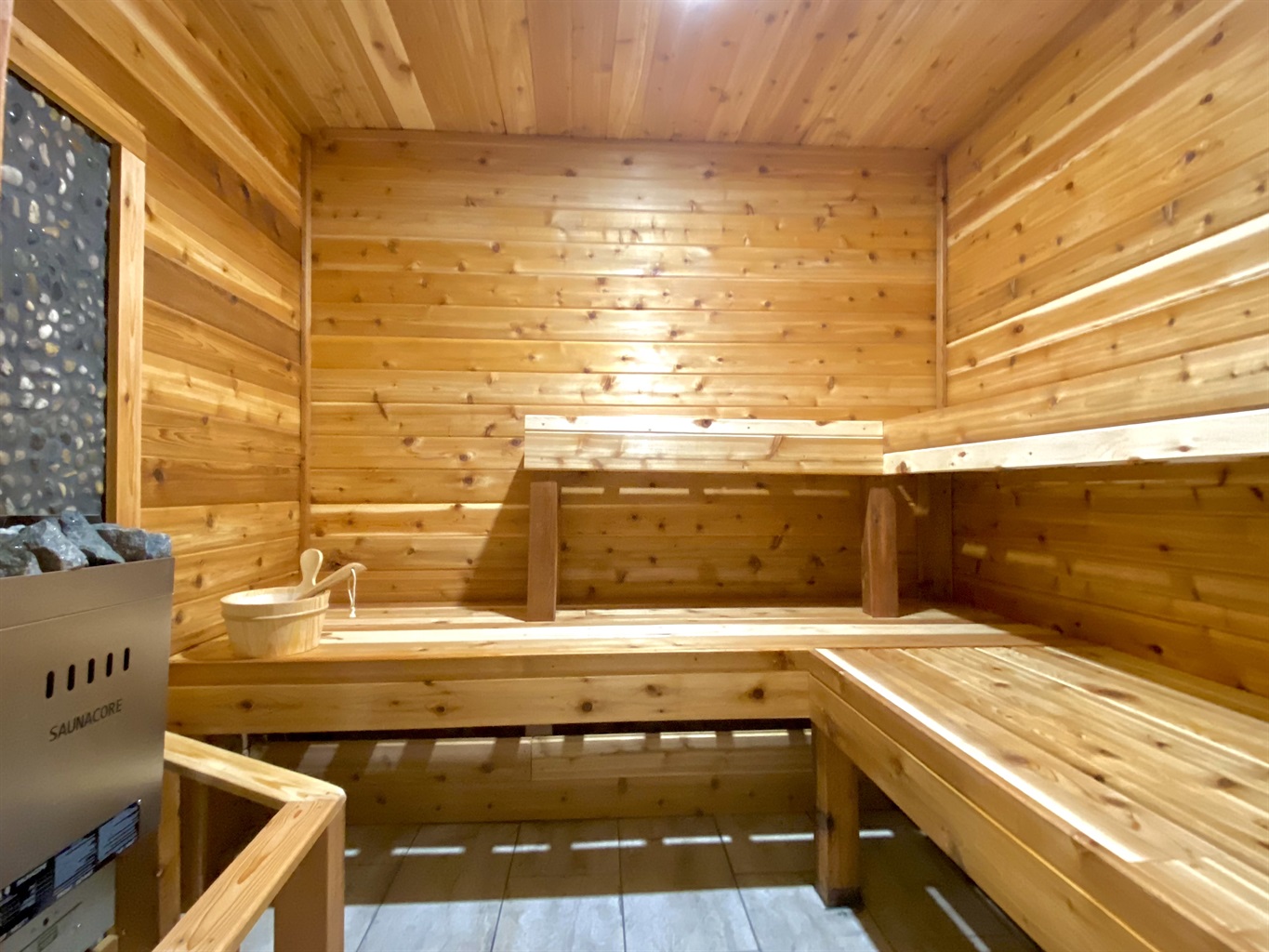 our 4-5 person sauna in the Game Room Bathroom