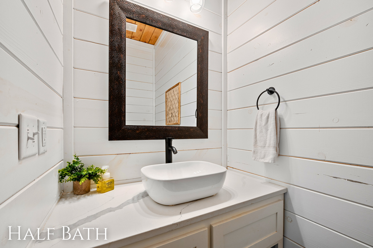 Half bath simplicity with a touch of elegance. It's the little details that make our spaces feel special, just for you.