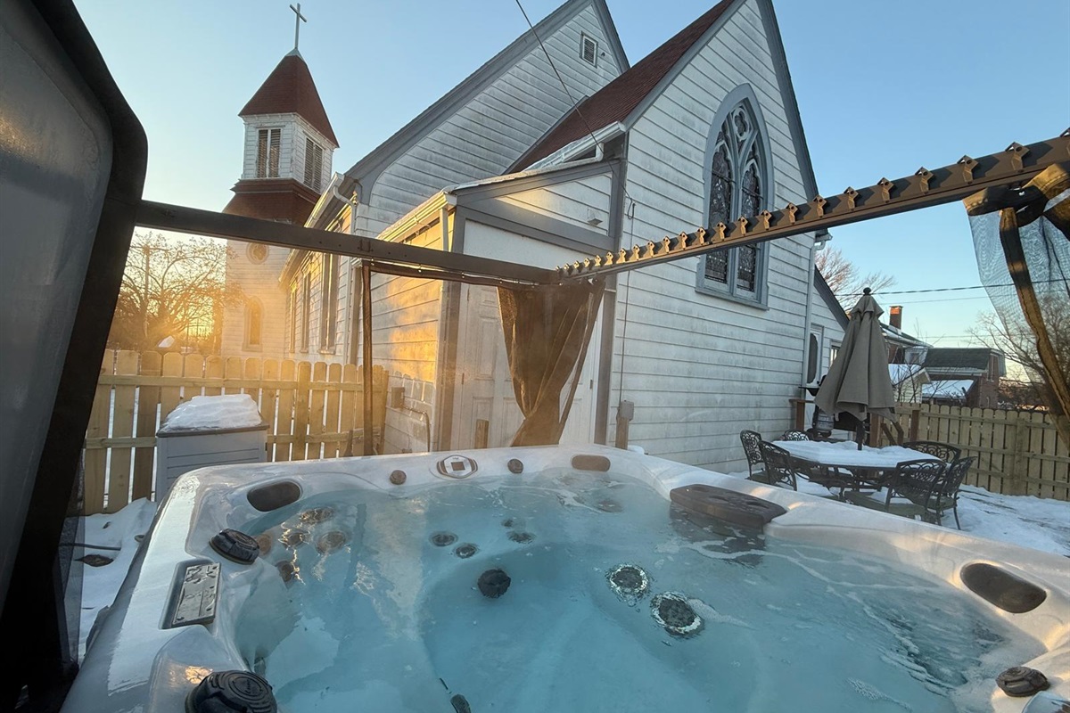 Relax in our private hot tub