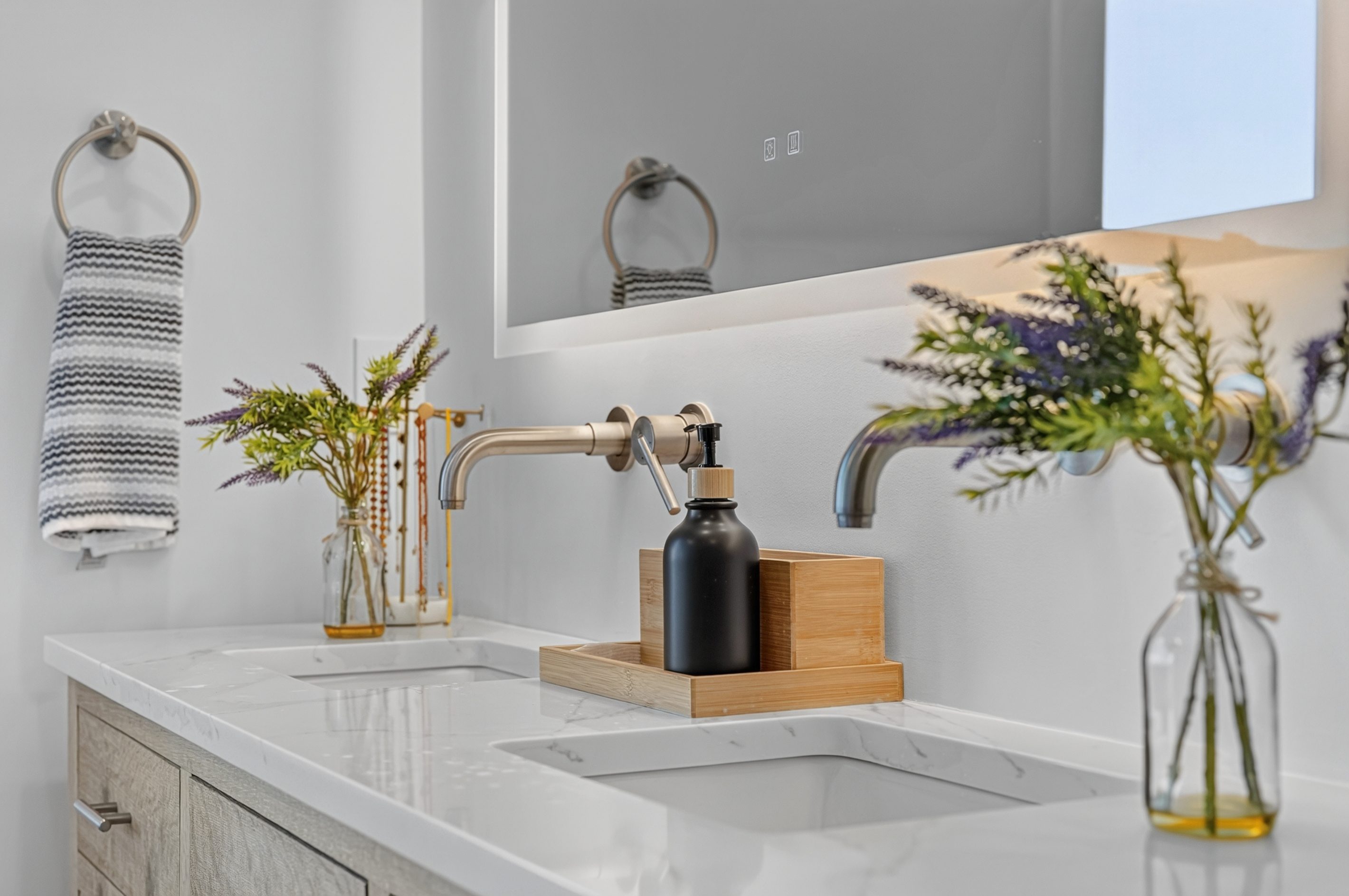 Stylish details and modern finishes add a touch of elegance to the space.