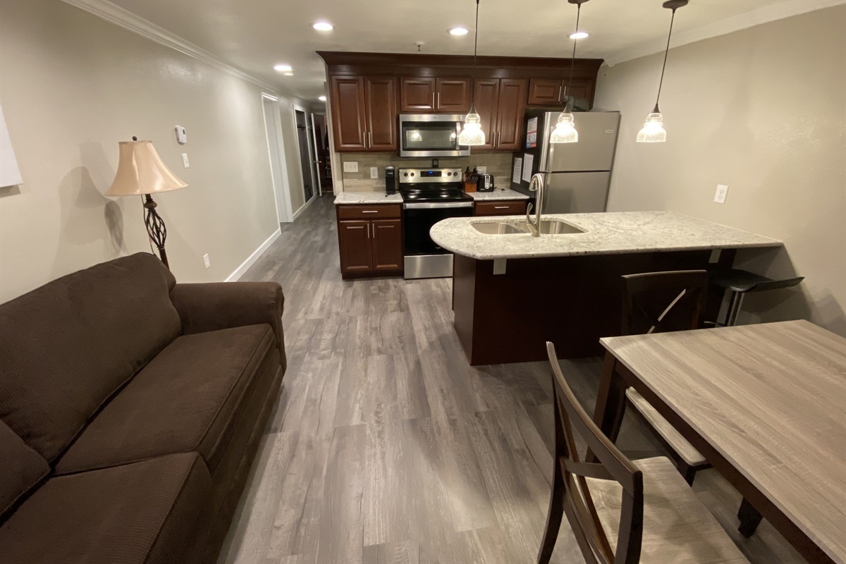 Kitchen and living room