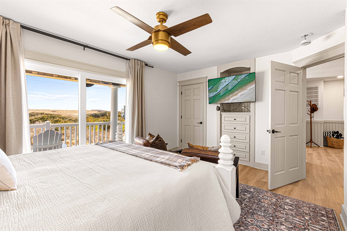 King bed and 50" smart tv