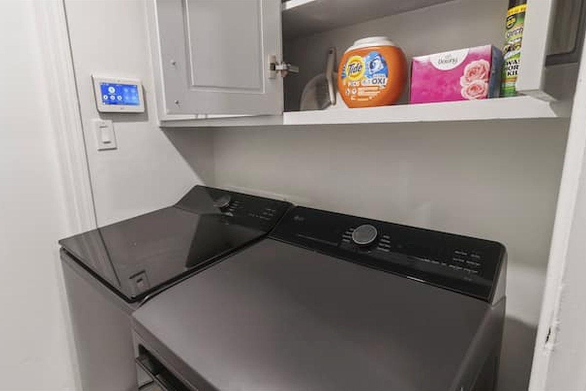 In-home washer and dryer available for added convenience during your stay.