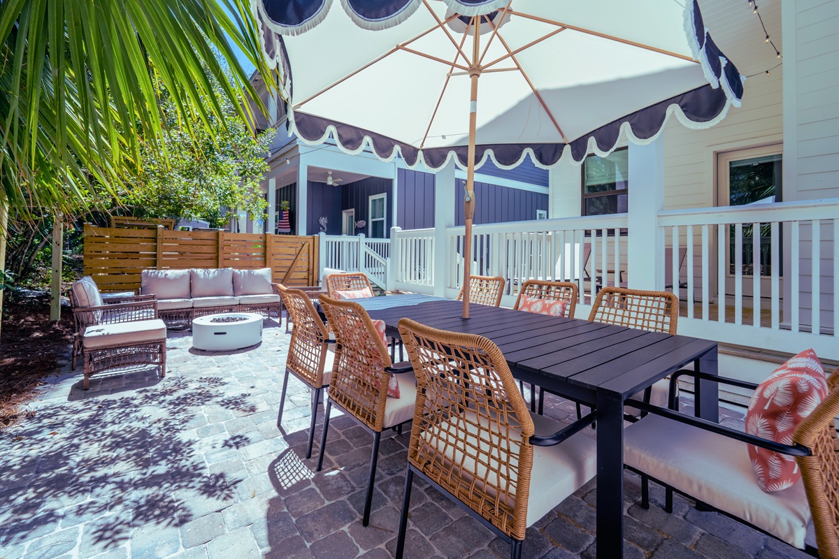 Outdoor dining table - enjoy meals surrounded by fresh air and nature!