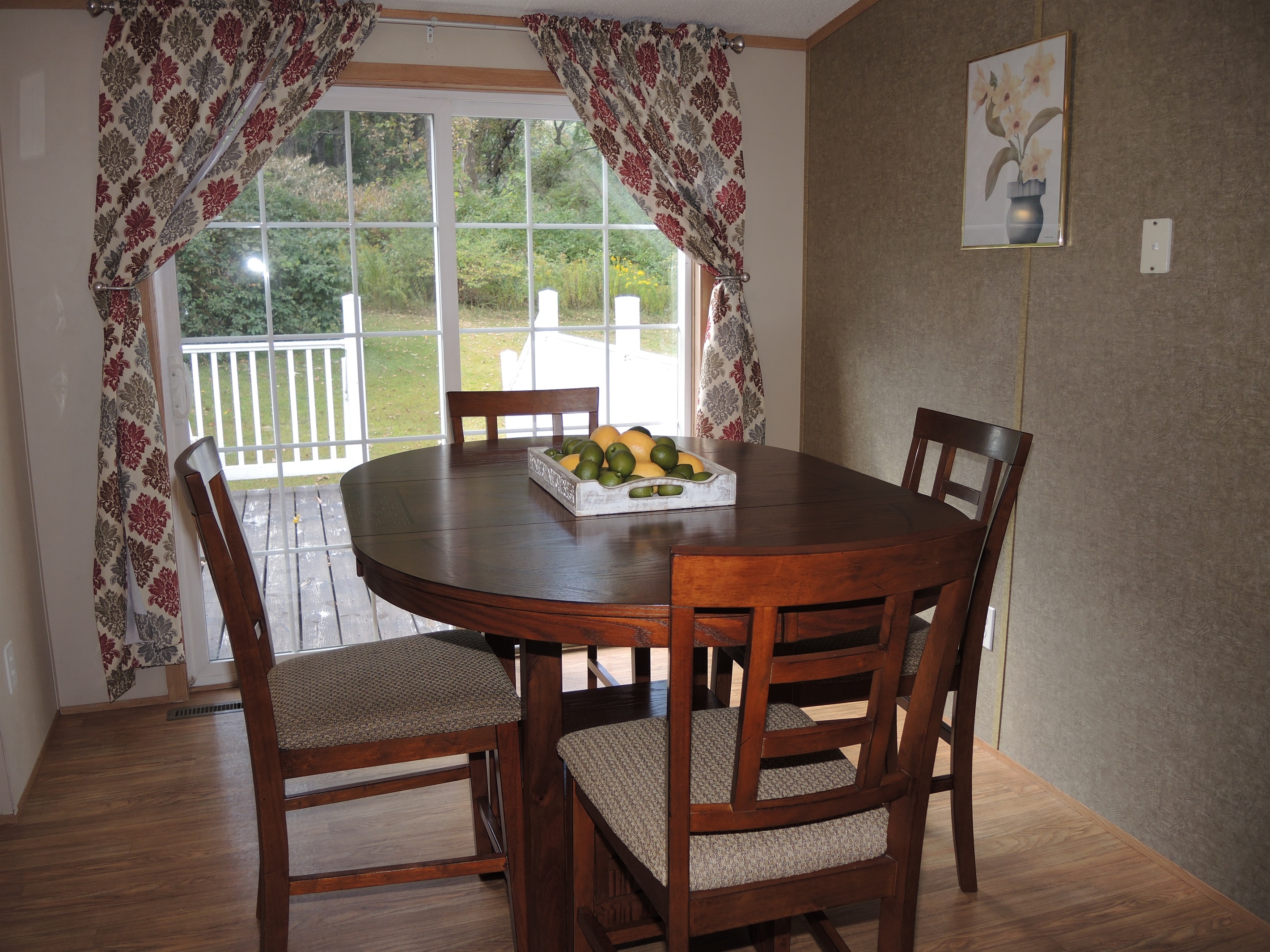 Dining area with slider to back porch