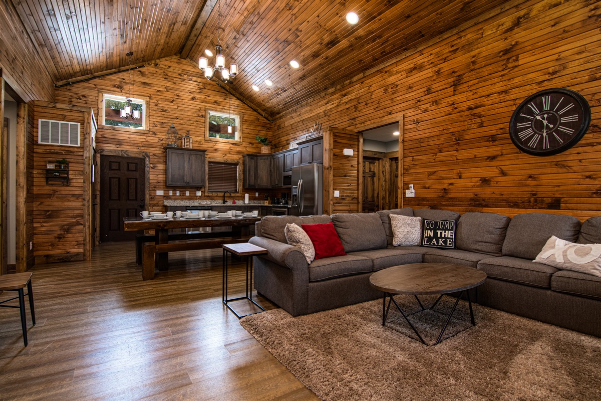 Sectional with pull out sleeper sofa.