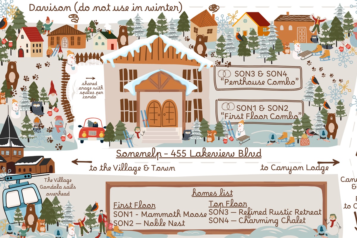 Sonenalp is a boutique 4-condo building located just a short walk from Canyon Lodge, making it a favorite for guests who want close proximity to the slopes with a quieter, more residential feel. Condos can be rented separately, by floor, or whole building.