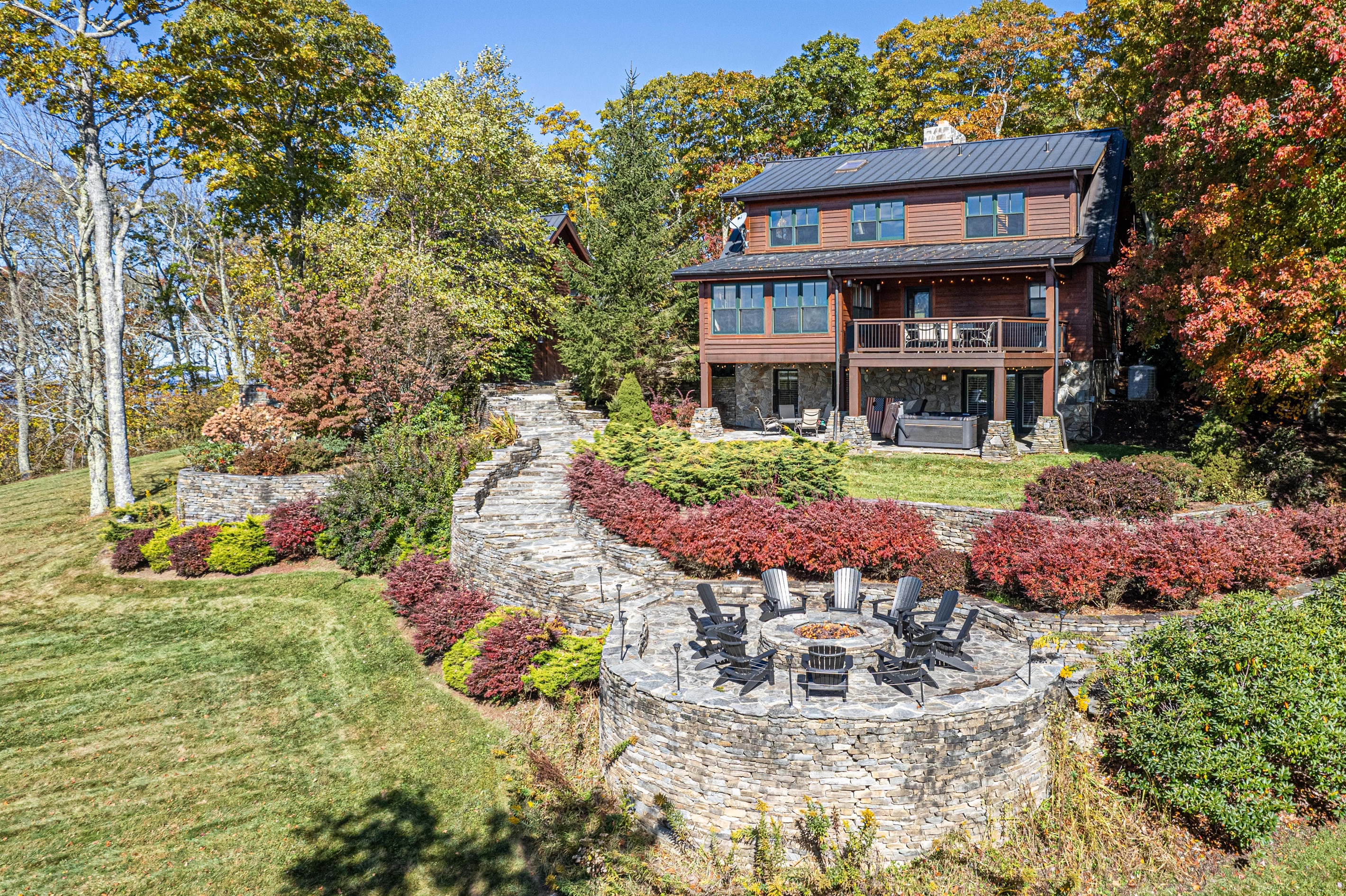 Enjoy the lush two acres and massive backyard.