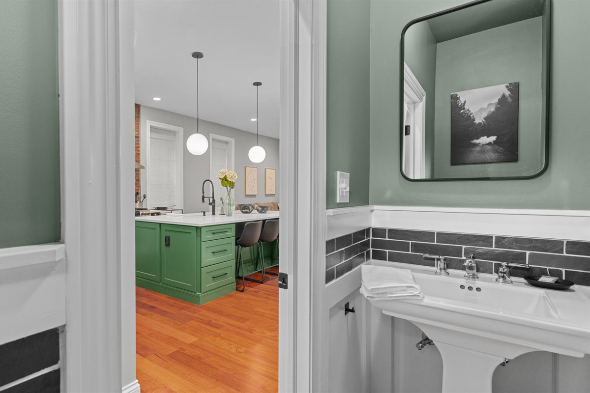 Convenient half bath located on main floor.